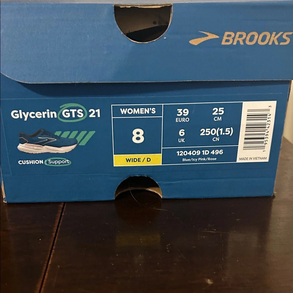 Brooks Blue Running Shoes with Coral and White Accents - Picture 4 of 4